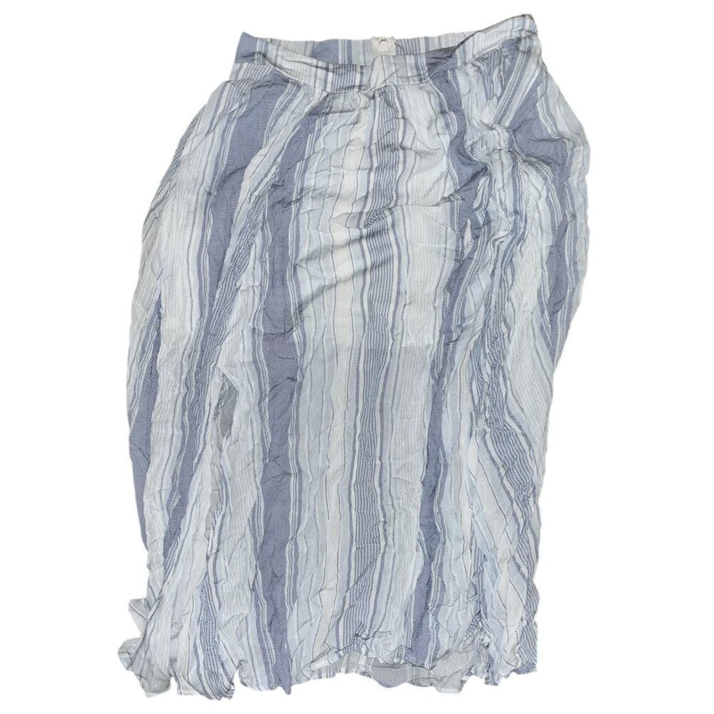 Torrid Blue White Striped Lined Maxi Skirt Sz 1 | Pockets Boho Coastal Preppy